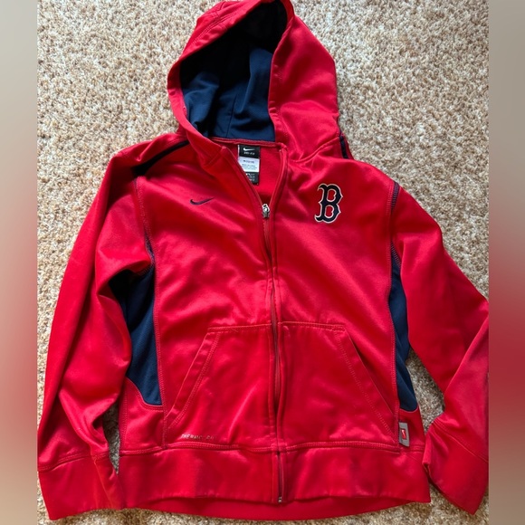 Nike Boston Red Sox Sweatshirt therma fit youth size medium (10-12) full zip - Picture 1 of 5